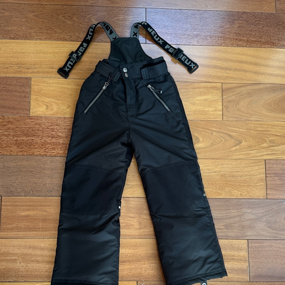 Black Kids Snow Pants with Adjustable Straps